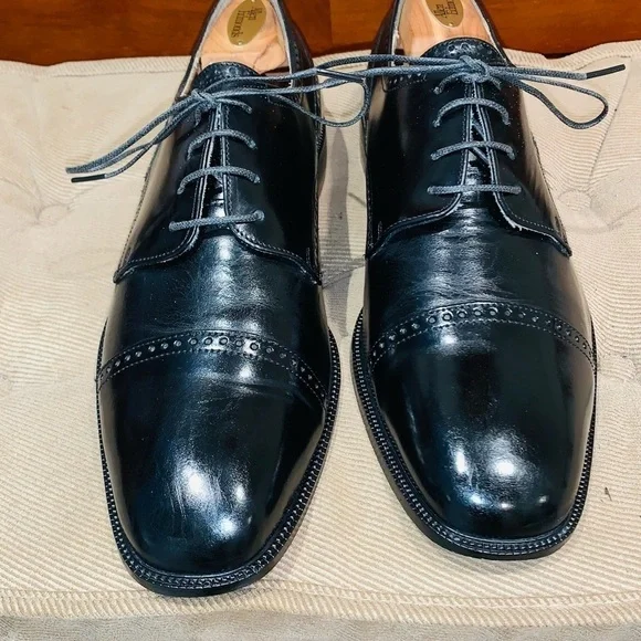 Giorgio Brutini Leather Brogue Cap Toe Oxfords. - Picture 3 of 14